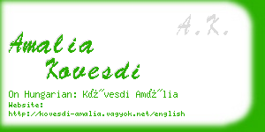 amalia kovesdi business card